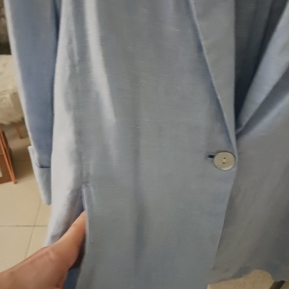 Special price! 100% Indian Linen  Baby Blue Blazer. - Picture 3 of 12